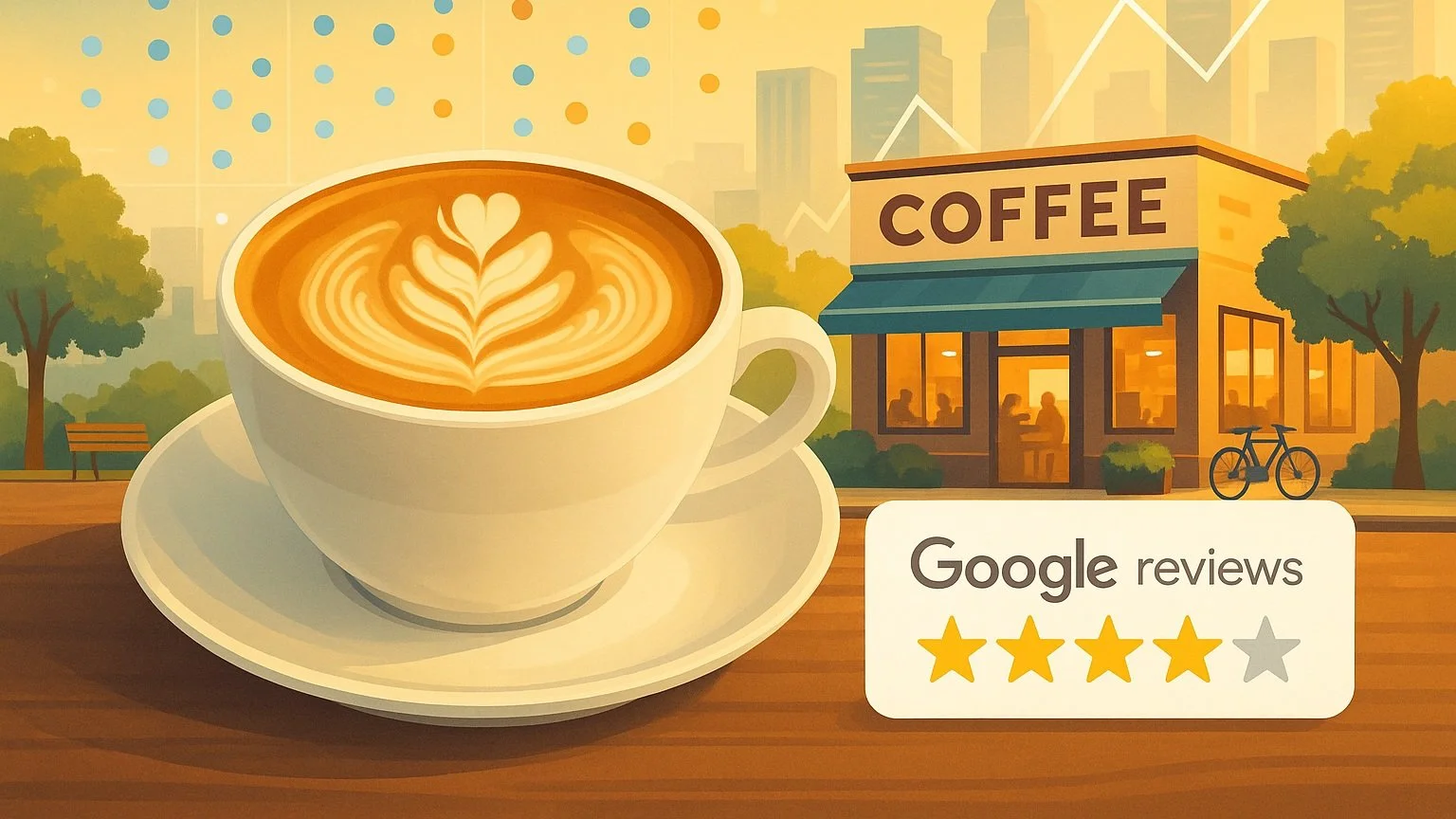 Coffee shop review sentiment analysis illustration